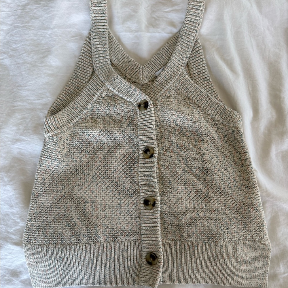 Madewell Rainbow Marled Wakefield Button-Front Sweater Tank